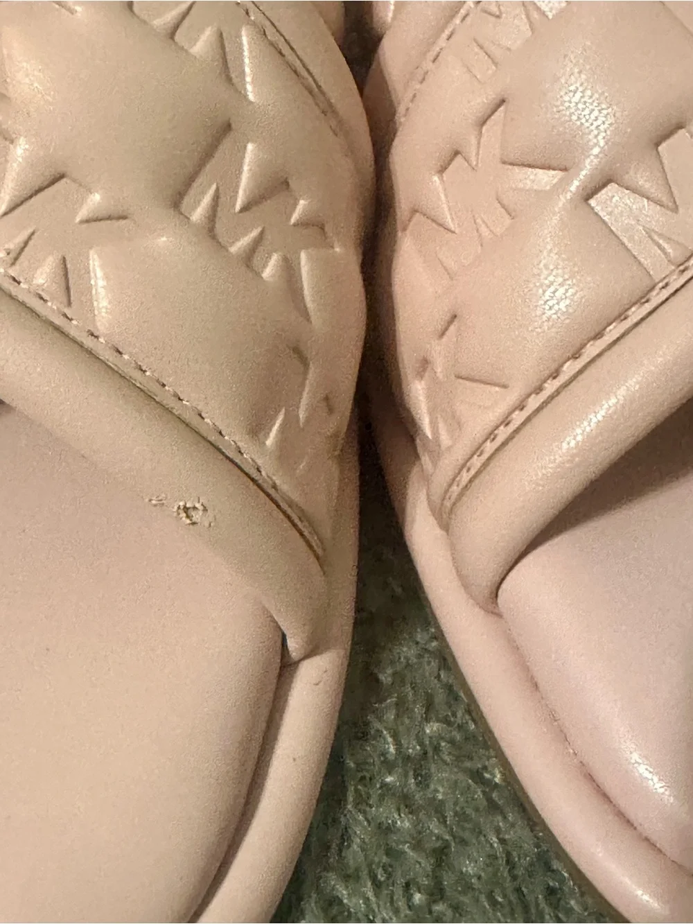 Michael Kors Gideon Crisscross logo slide sandals